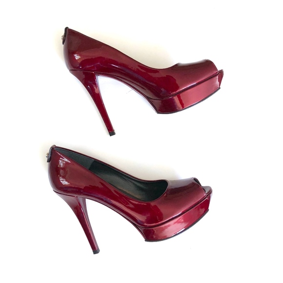 Stuart Weitzman Shoes - Stewart Weitzman Leather Red Open Toe Pumps Size 8